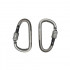 MasterTool - Large Carabiner with Lock，2pcs/set (gray) - 8 cm long